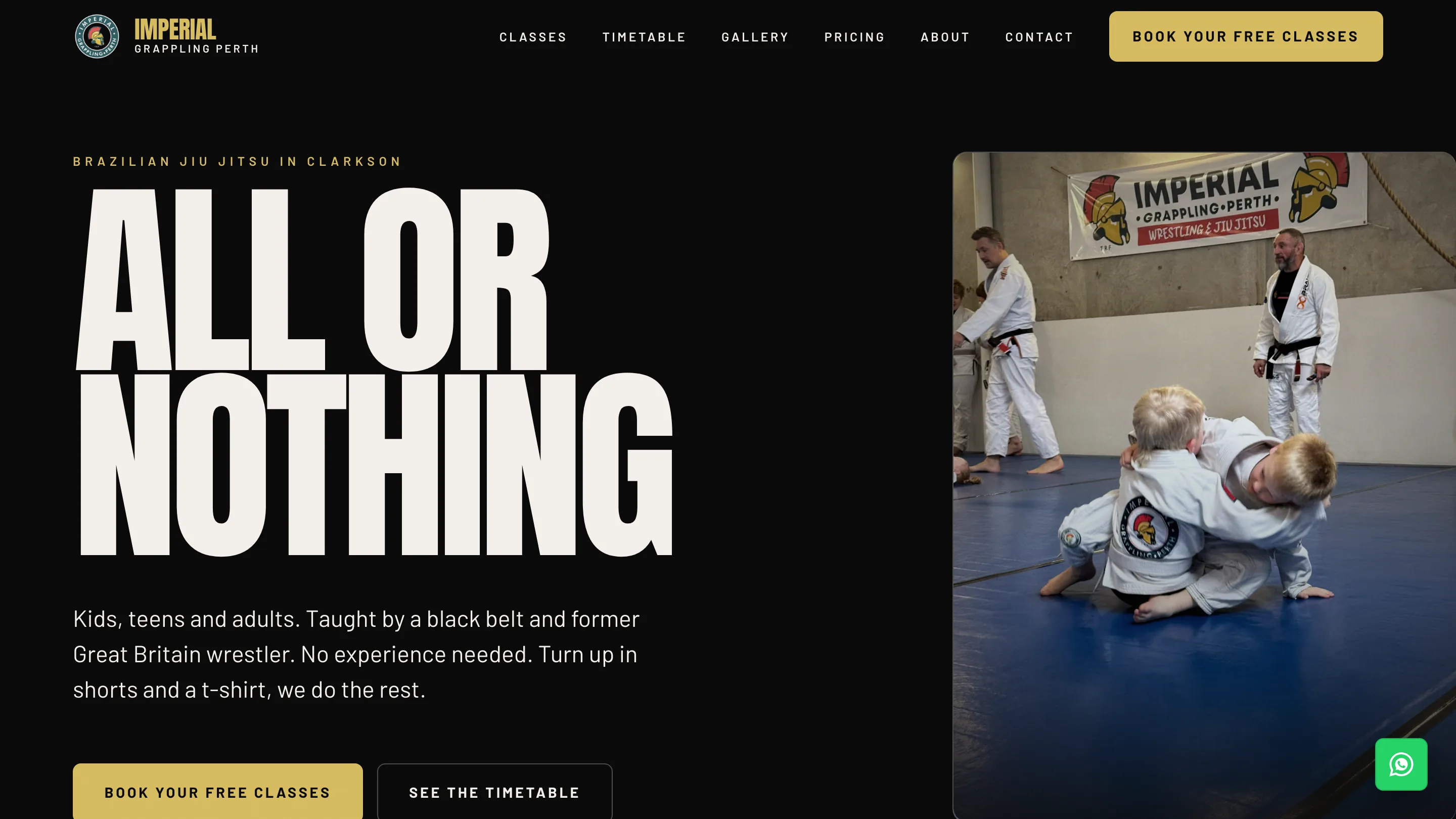 Imperial Grappling Perth website built by Nimble Dingo, Brazilian jiu jitsu and wrestling gym in Clarkson, Western Australia